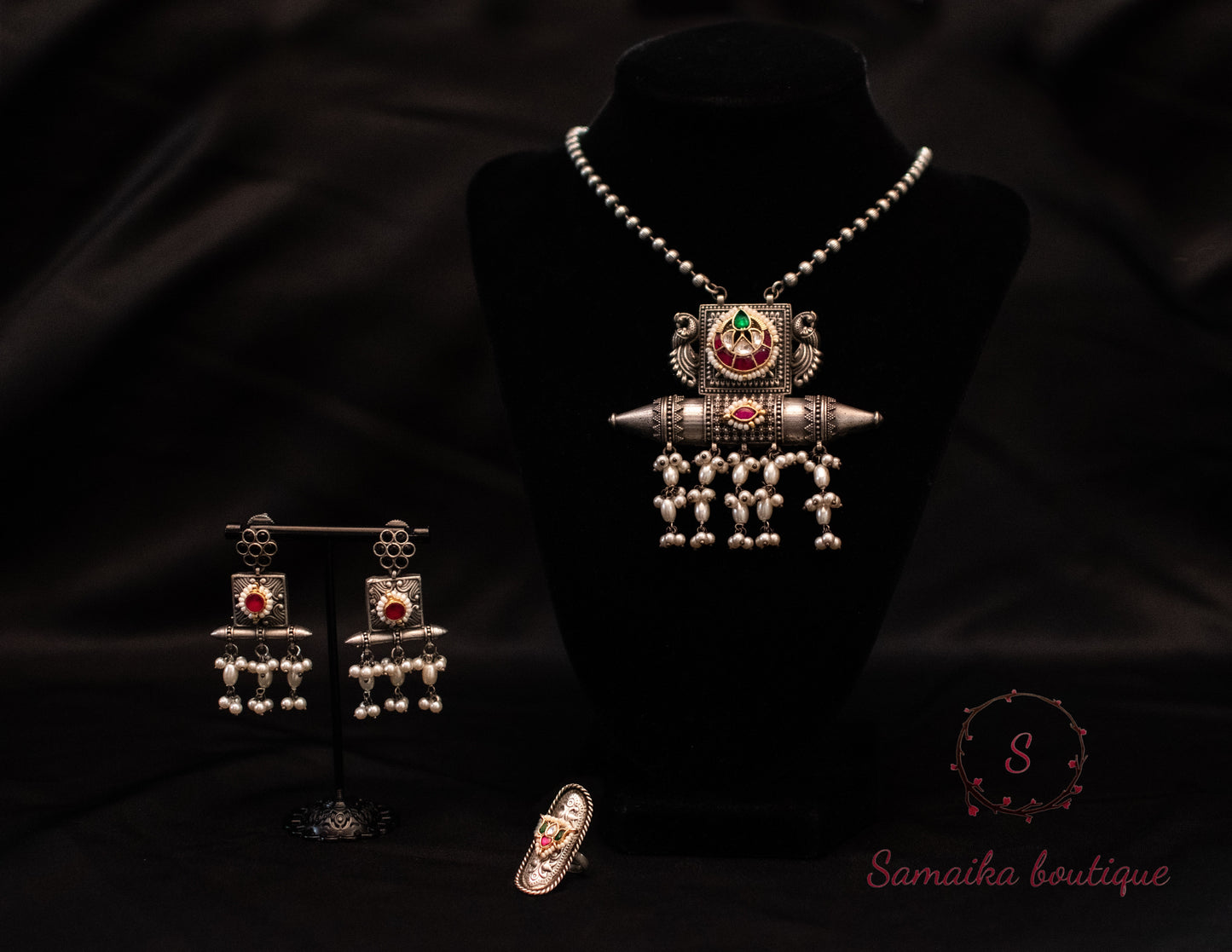 Pachi kundan necklace