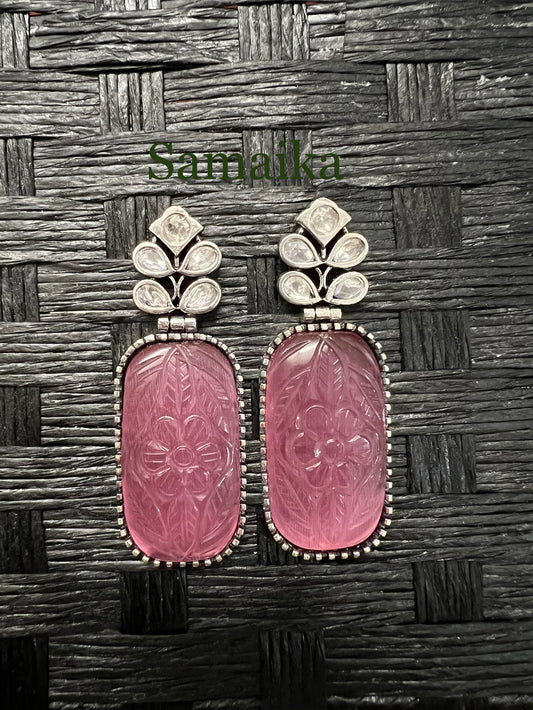 Carved-stone Earrings